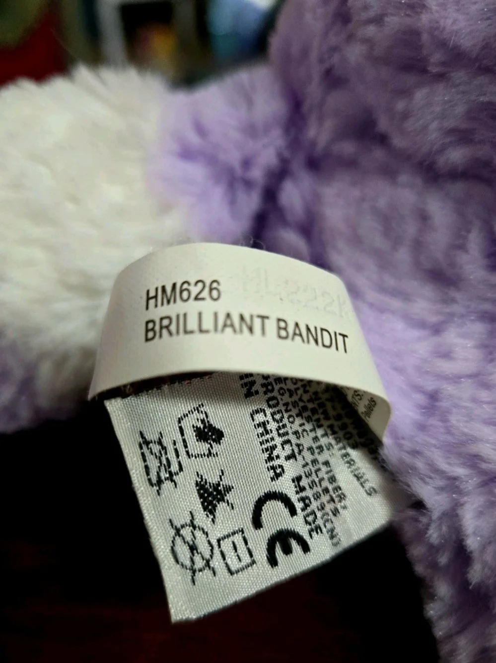 Retired Webkinz Brilliant Bandit Purple Racoon Made By Ganz.